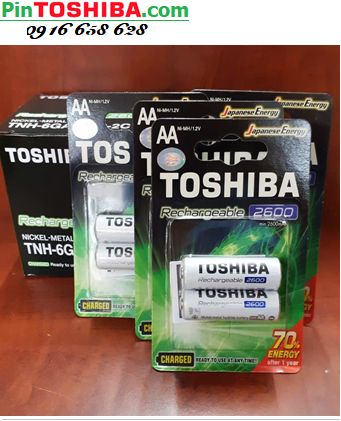 COMBO Mua 01hộp (10vỉ=20viên) Pin sạc AA 2600mAh 1.2v Toshiba TNH-6GAE BP-2C, Giá 2.370.000/HỘP 20viên